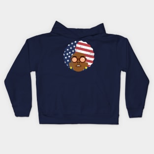 American Flag Afro Girl Kids Hoodie